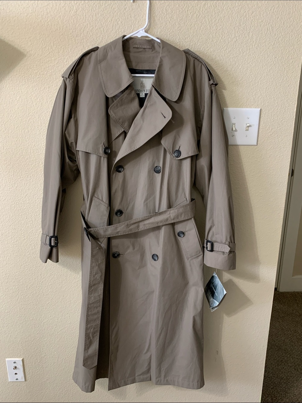 London Fog Men's Double-Breasted Trench Coat - Taupe